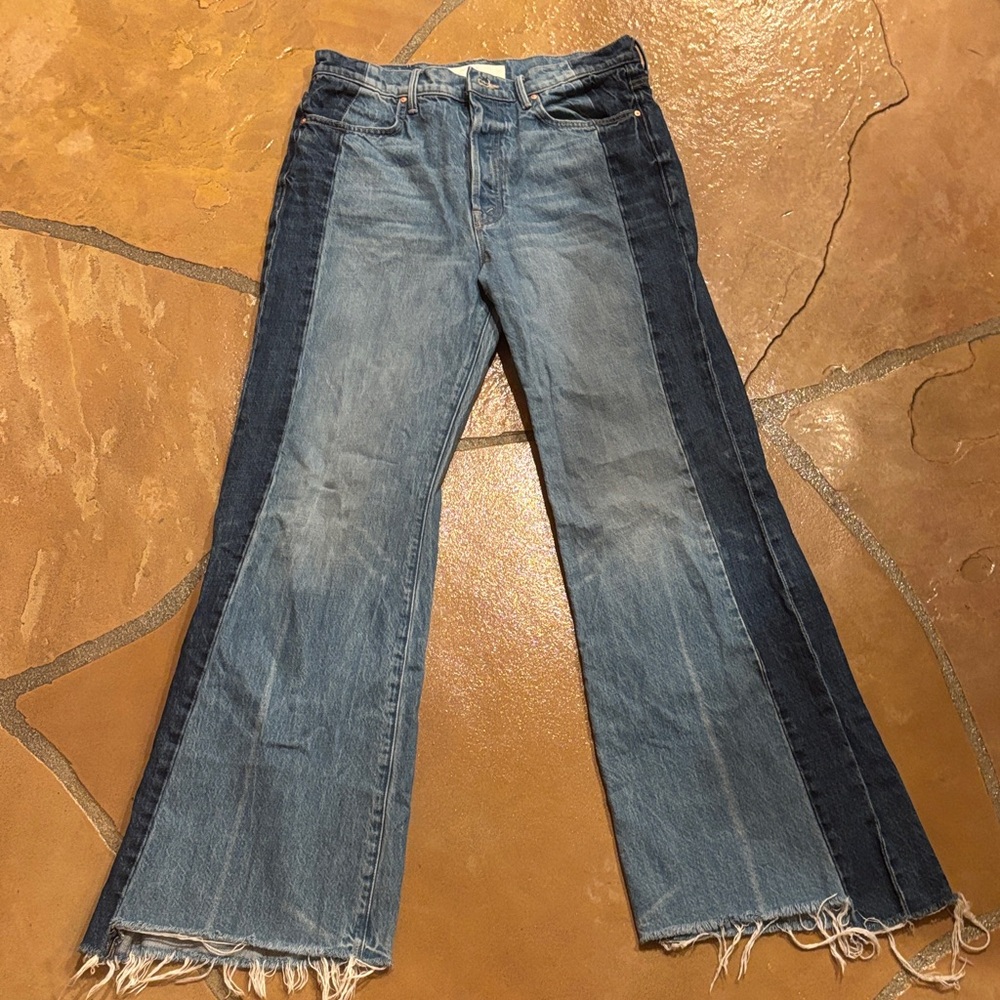 MOTHER The Tux Sidestepper Sneak Fray jeans